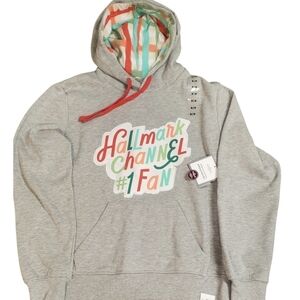 HALLMARK channel gray #1 fan nwt small/ petite womens hooded‎ sweatshirt